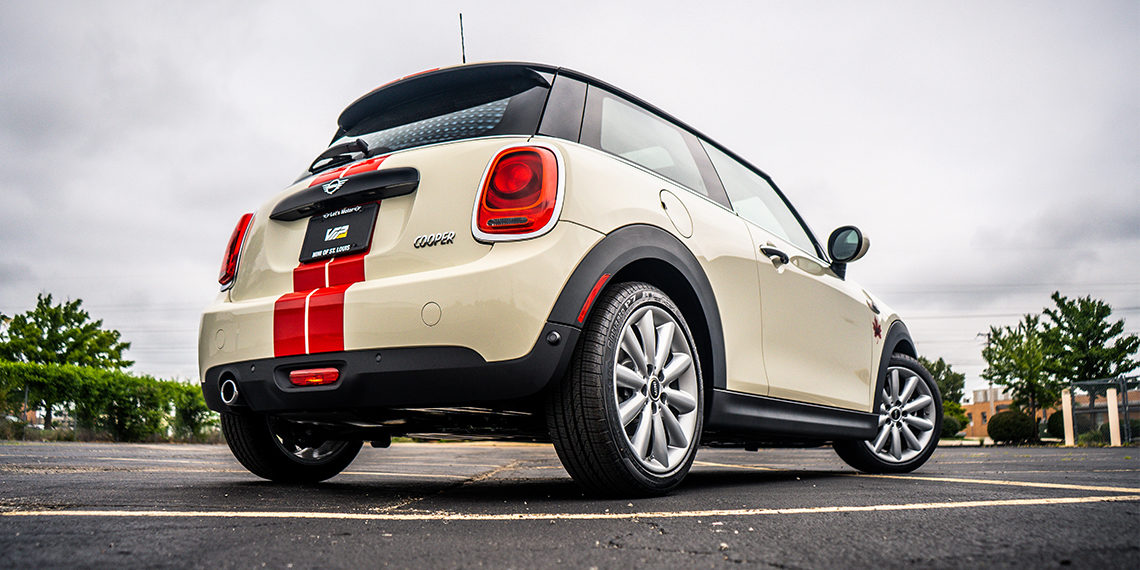 2021 Mini Cooper Iconic Indy Racing Stripes Build Rear hero