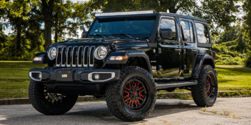 2020 Jeep Wrangler Sahara Red Accent Build Hero
