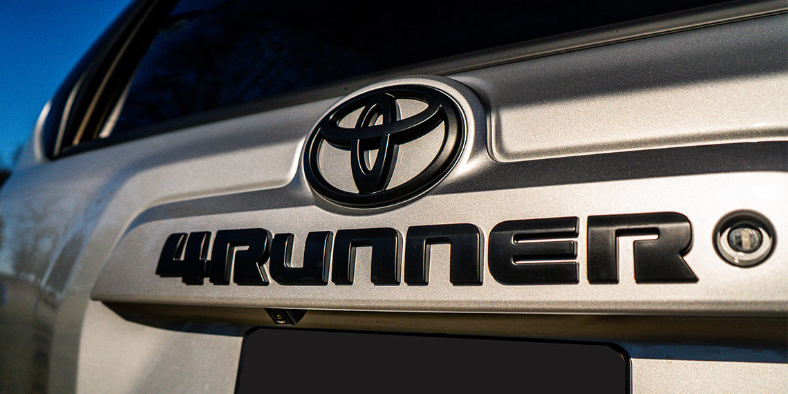 2021 Toyota 4Runner SR5 Offroad Build Blackout Rear Emblem