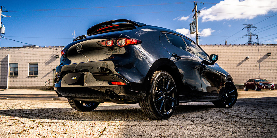 2021 Mazda 3 Hatchback Blackout Build Rear Hero