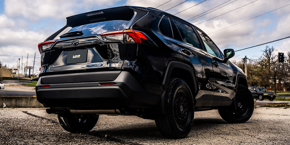 2021 RAV4 LE Blackout Build Rear Hero