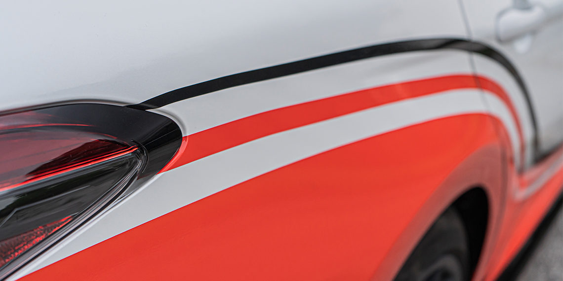 2021 Toyota Camry TRD Custom Racing Stripes Close Up 2