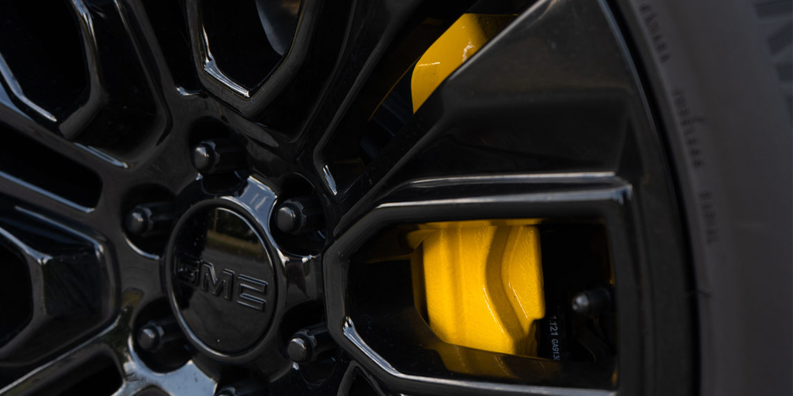 2021 GMC Sierra Denali Black and Yellow Build Custom Painted Calipers
