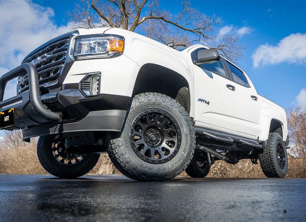 Offroad GMC Canyon with Fuel Vector wheels and Toyo tires