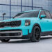Lowered cyan blue 2023 Kia Telluride custom build