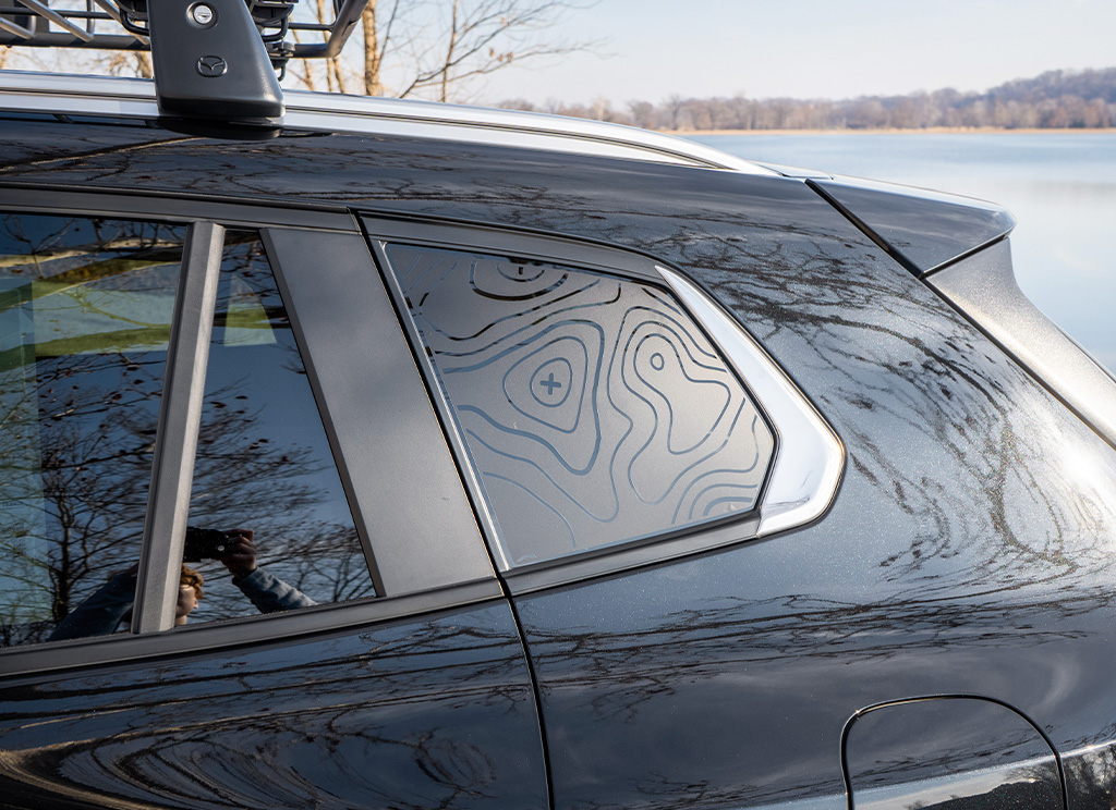 Topographic Window Decal on a Mazda CX-50