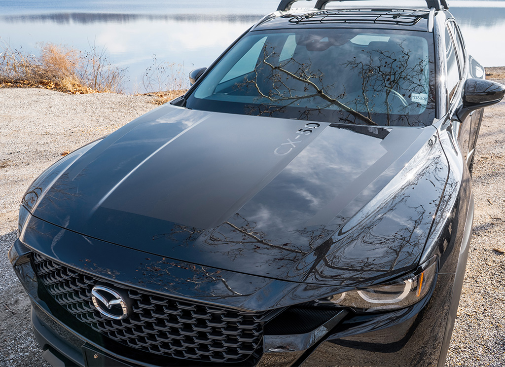 Meridian edition hood stripe on a Mazda CX-50