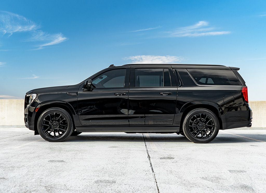 Murdered out Yukon Denali profile view