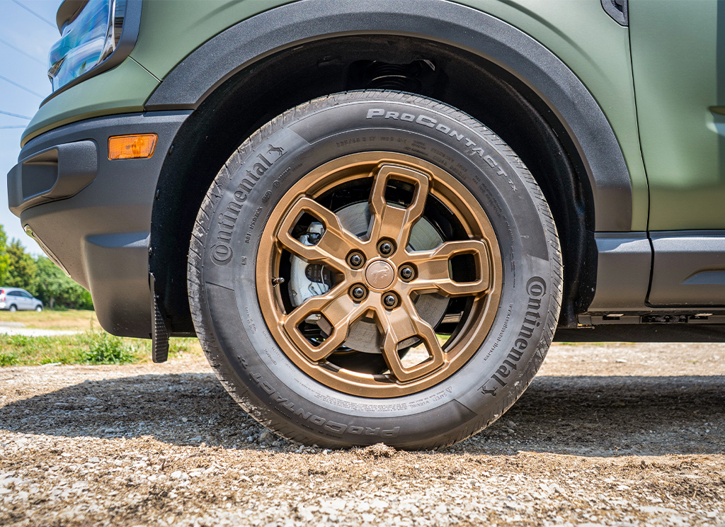 Bronze powder coated wheels on a Ford Bronco Sport SUV