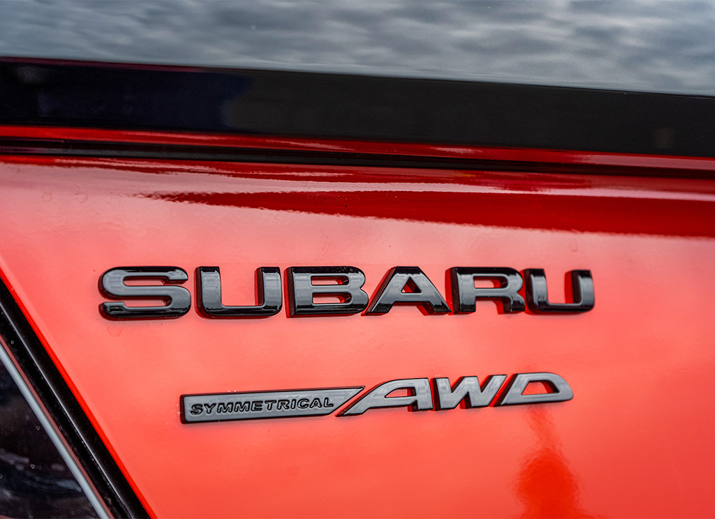 Blackout Subaru lettering and badges.