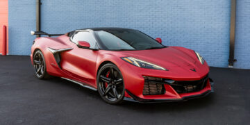 Custom Matte Red 2024 Chevy Corvette.
