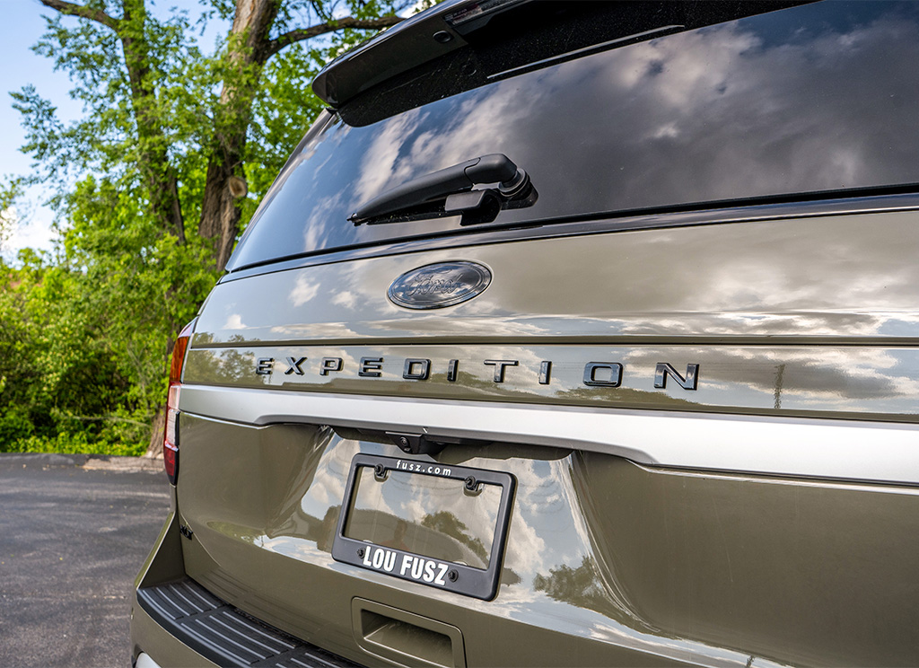 Blackout Expedition name plate lettering and a black Ford emblem.