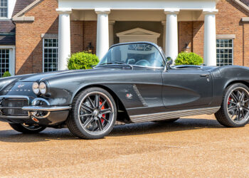 Dark Grey 1962 Chevrolet C1 Corvette restomod.