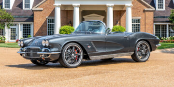 Dark Grey 1962 Chevrolet C1 Corvette restomod.