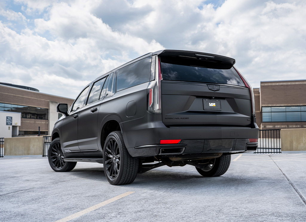 satin black cadillac escalade