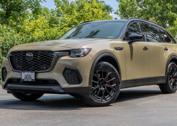 2025 Mazda CX-70 SUV with accessories and two-tone styling.