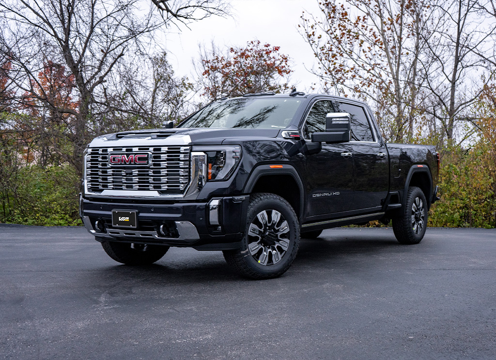 Full view of a GMC Sierra HD 3500 with the original factory chrome.