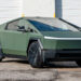Matte military green 2024 Tesla Cybertruck wrap.