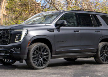 Custom 2025 GMC Yukon Denali with blackout trim and matte black paint protection film.