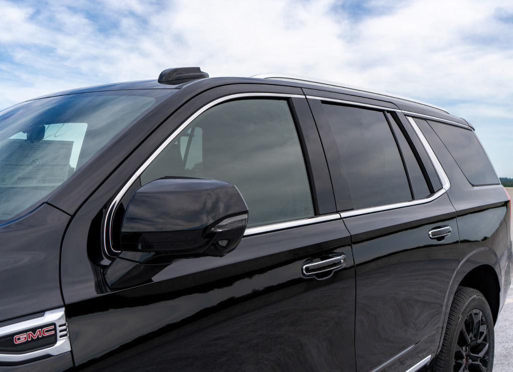 GMC Yukon Denali with standard chrome trim.