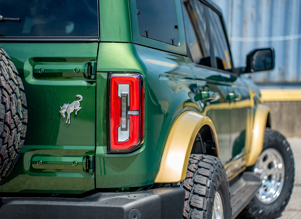 Tailgate of a custom Eddie Bauer Edition 2025 Ford Bronco.