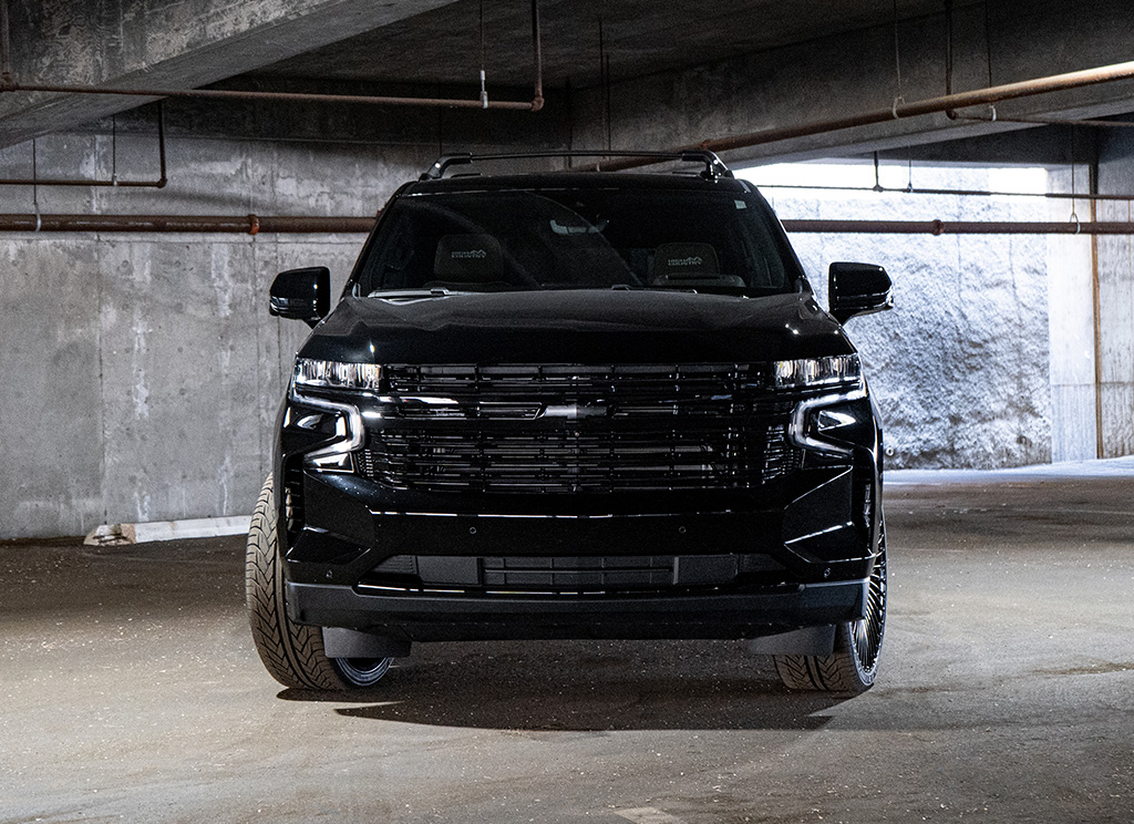Black grille and chrome delete trim on the 2024 Chevy Suburban.