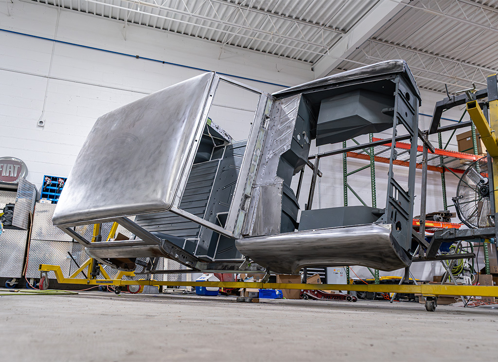 1972 Ford Bronco Restoration - sanded body frame before paint