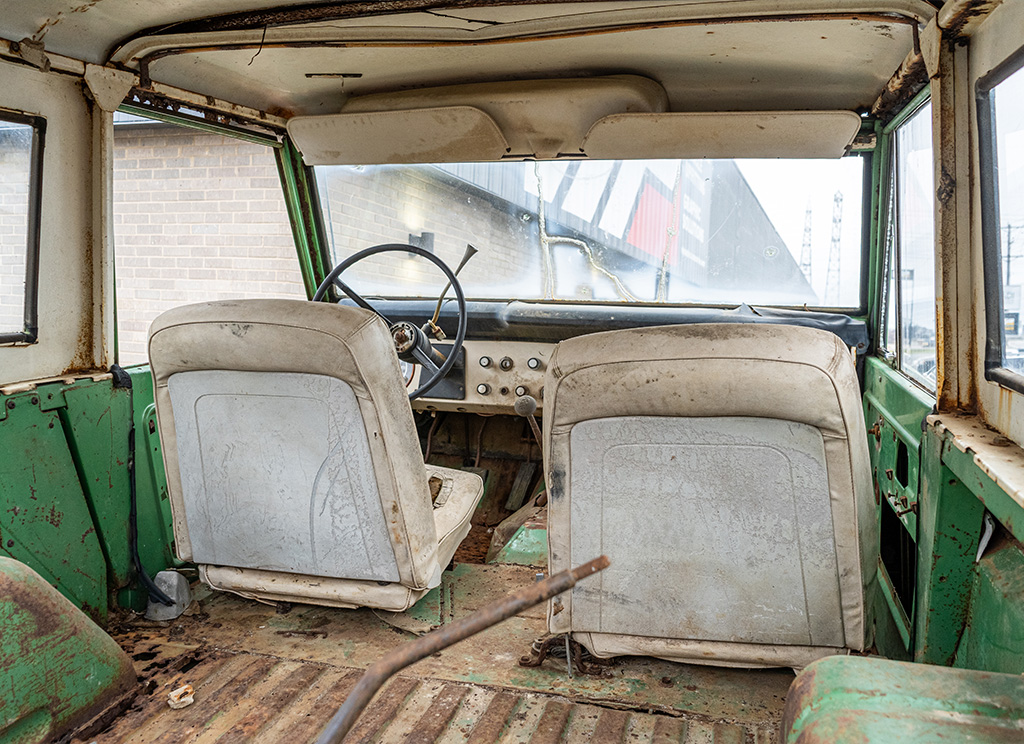 Original 1972 Ford Bronco trunk before restoration