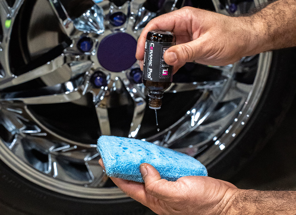 Close-up of Ceramic Pro ceramic coating wheel formula.