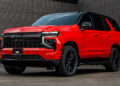 Victory Red 2026 Chevy Tahoe with black chrome delete trim.