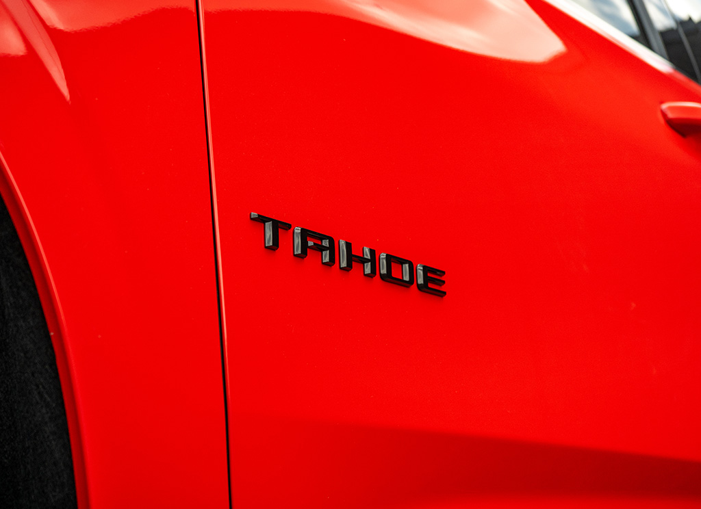 Black Tahoe Nameplate on 2026 Chevy Tahoe LT.