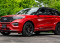 2022 Rapid Red Ford Explorer with color matched trim.
