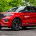2022 Rapid Red Ford Explorer with color matched trim.